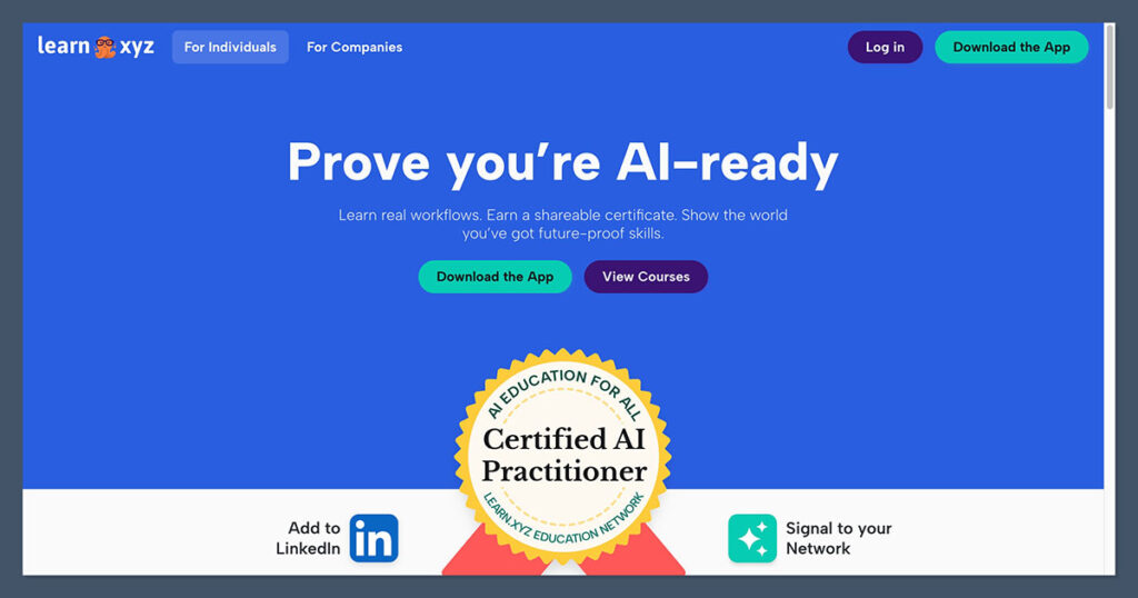Learn.xyz Homepage