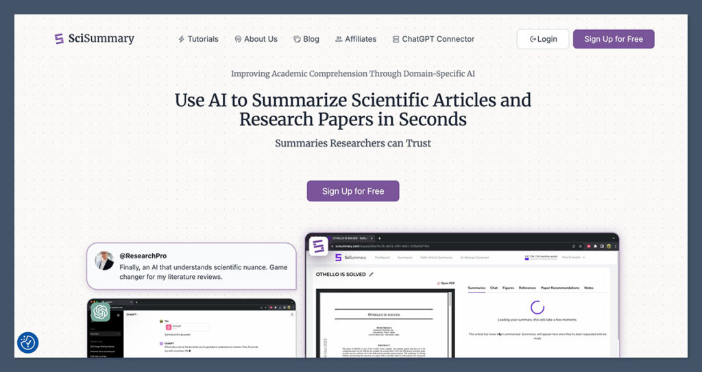 SciSummary Homepage