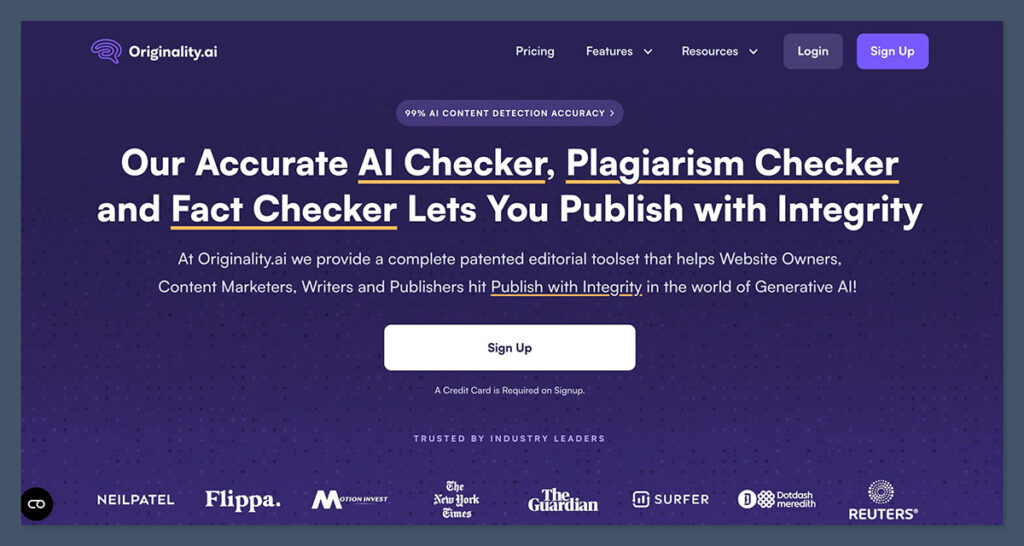 Originality.ai Homepage